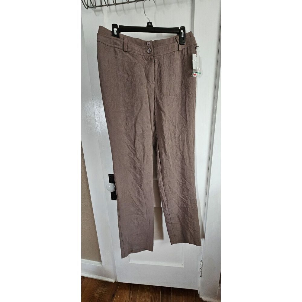 NWT INSIGHT NEW‎ YORK women sz 8 brown double layered waist Nylon Rayon Blend